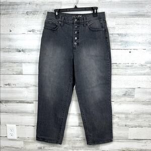 NWOT Universal Thread Button Fly Wide Leg High Rise Faded Gray Jeans 10/30R